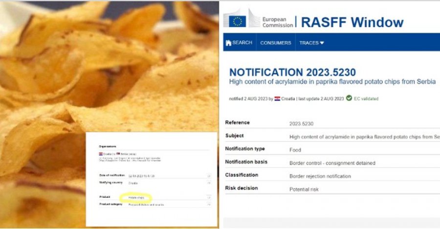 Komisioni Evropian paralajmëron: Substanca kancerogjene në patatinat e prodhuara në Serbi. Kroacia bllokon importin