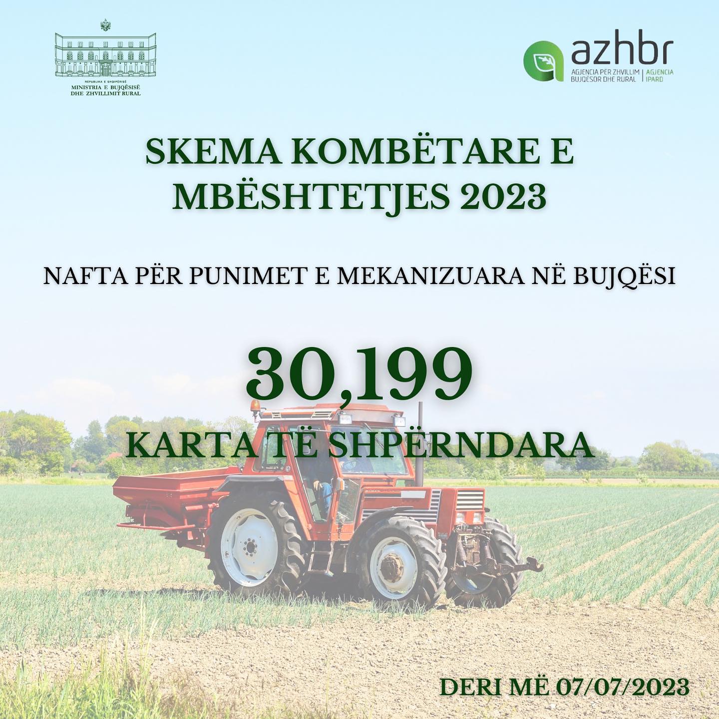 Mbështetja për Bujqësinë, Krifca: 30 199 fermerë të mbështetur me naftë falas