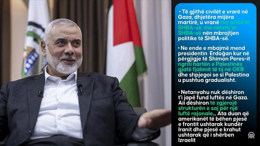 Shefi i Hamasit: SHBA-ja siguron mbrojtje politike për masakrat izraelite