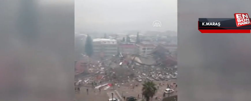 Pamje ajrore e Kahramanmaraş pas tërmetit