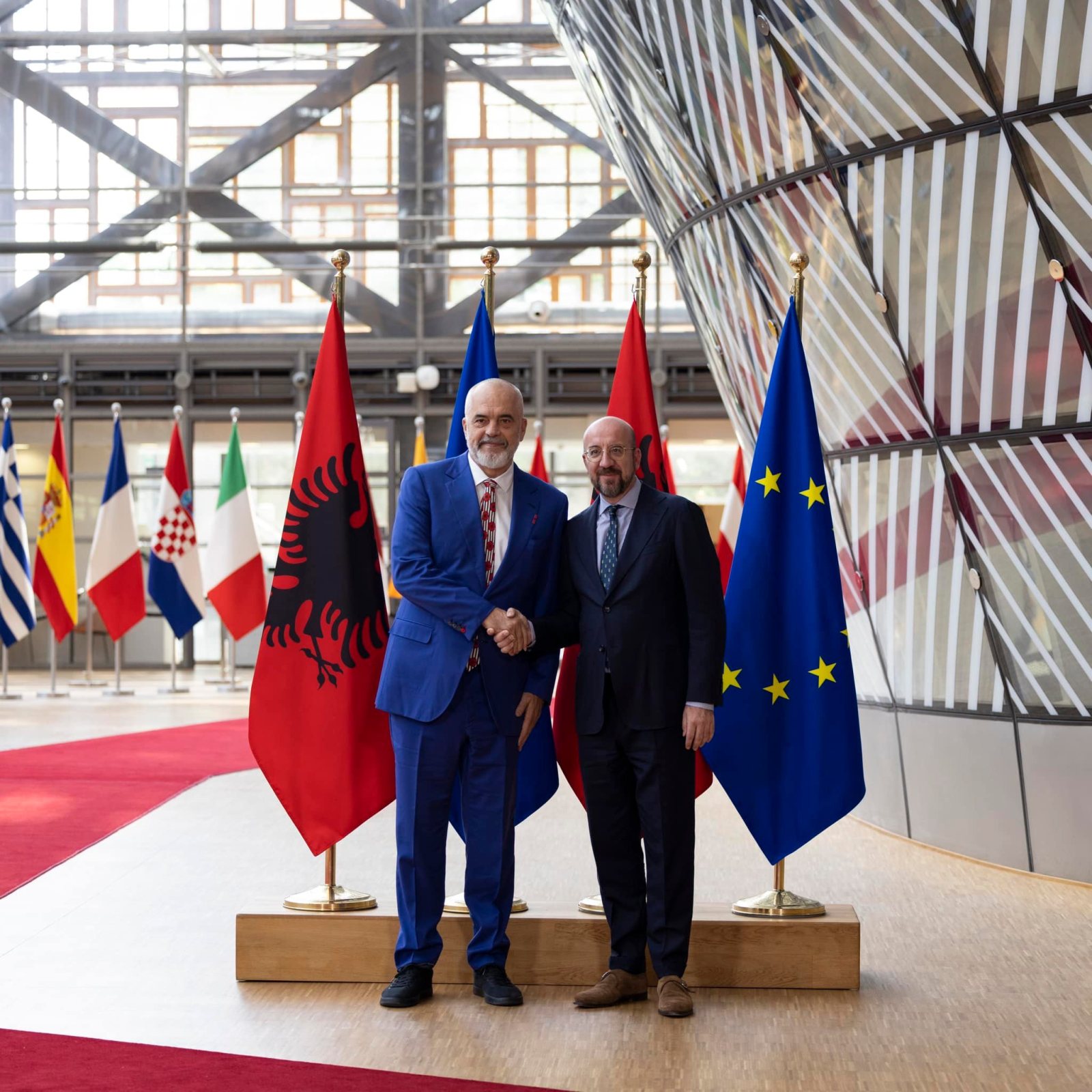 Rama në Bruksel, takim me Presidentin e Këshillit Europian, Michel