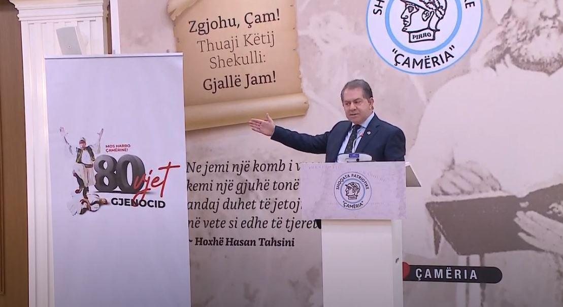 Shpëtim Idrizi prezanton logon e aktiviteteve për Çamërinë: Do vazhdojmë punën për kombin shqiptar