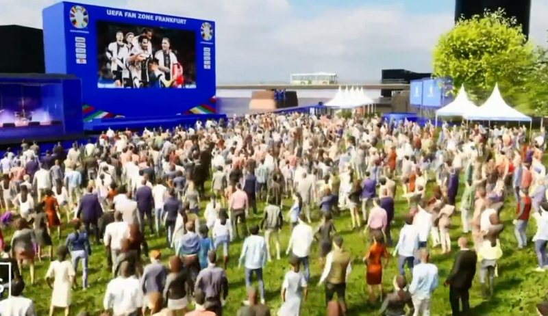 Frankfurti vendos ekrane gjigante në lumë: Zona e tifozëve do të ketë një fushë futbolli mbi ujë