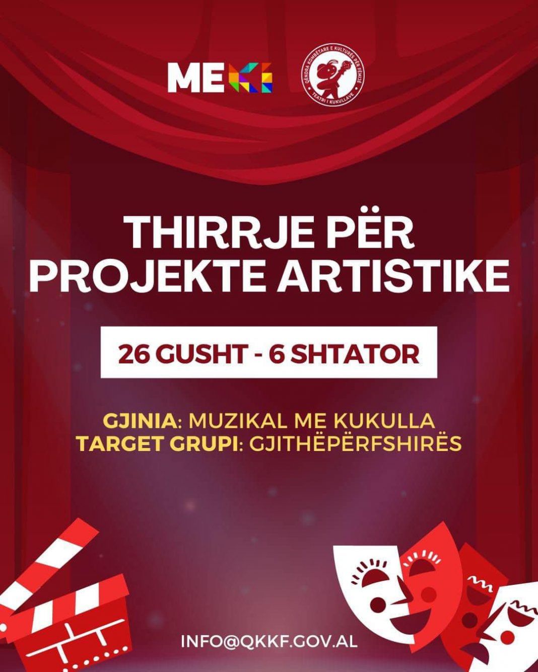 Çelen aplikimet për projektet e reja të gjinisë “Muzikal me kukulla”