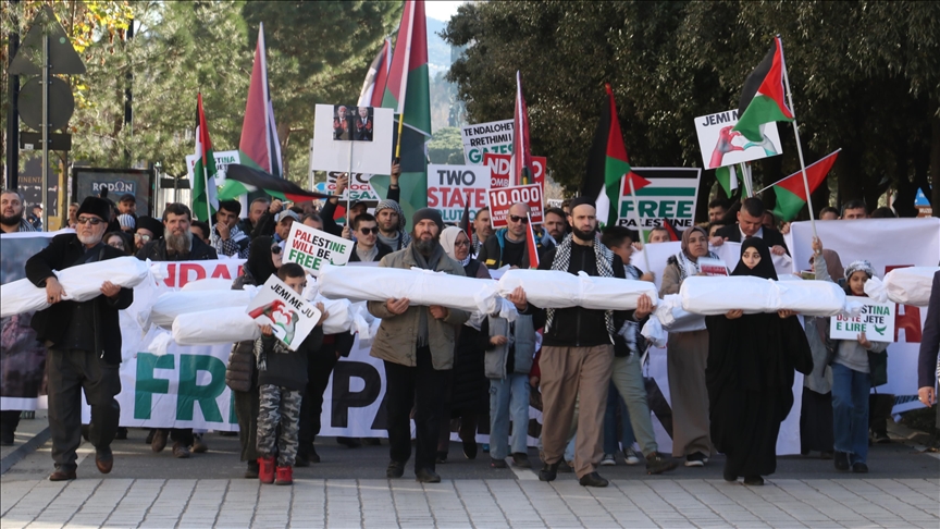 Shqipëri, tubim dhe marshim në mbështetje të Palestinës