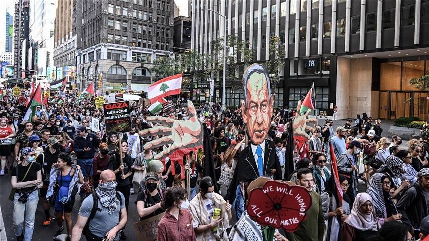 New York, mijëra njerëz në protestë kundër gjenocidit të Izraelit që vazhdon prej 1 viti në Gaza