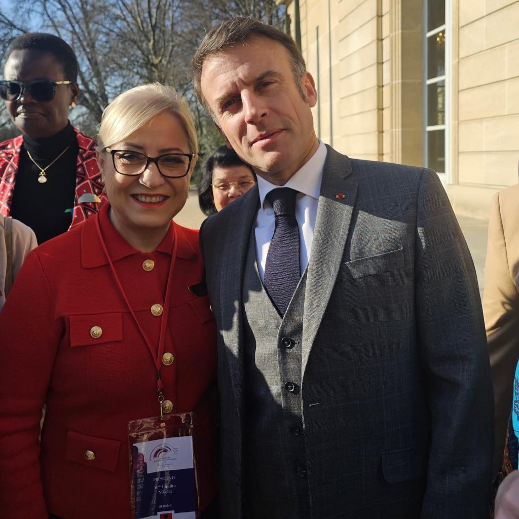 Nikolla takon Macron në Samitin Botëror të Grave Kryeparlamentare në Paris