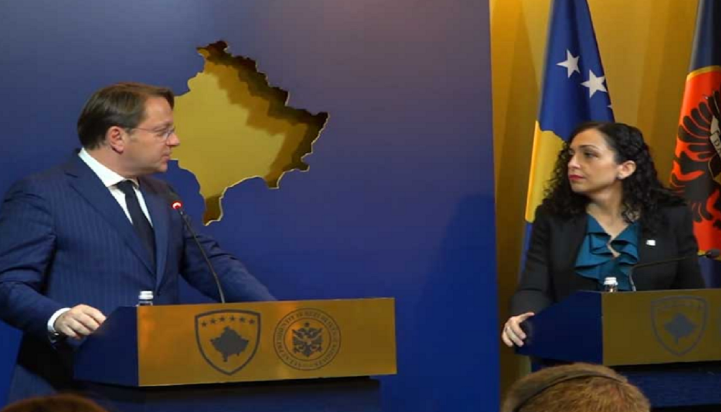 Vjosa Osmani takim me Varhelyi: Kosova po forcon demokracinë dhe sundimin e ligjit