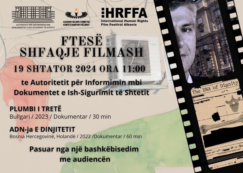 Autoriteti i Dosjeve shfaq dy filma nesër në kuadër të festivalit ndërkombëtar të filmit për të drejtat e njeriut, pasohen me diskutime për të pranishmit!