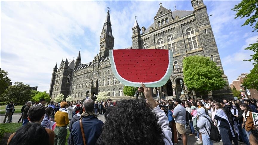 Protestë pro Palestinës në Universitetin Georgetown në kryeqytetin amerikan