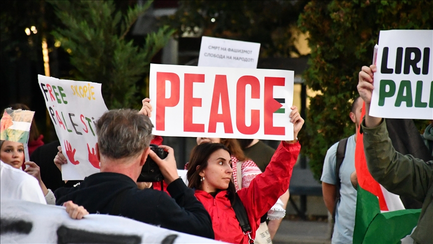 Shkup, mbahet protestë në solidarizim me popullin e Palestinës dhe Libanit