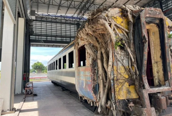 Hekurudha me trenë të prishur në Tajlandë shndërohet në një resort luksoz