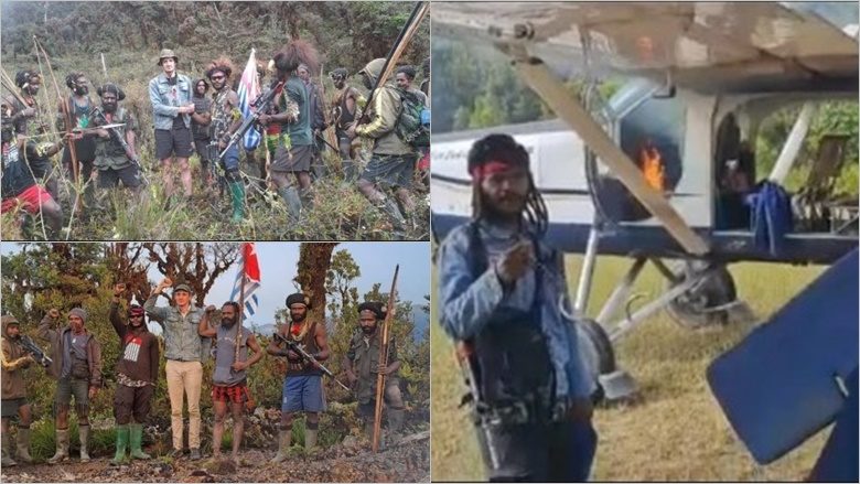 Pasi i vënë zjarrin aeroplanit, rebelët me hark dhe shigjeta në rajonin e largët të Papuas marrin peng pilotin e Zelandës së Re – kanë një kërkesë për Indonezinë
