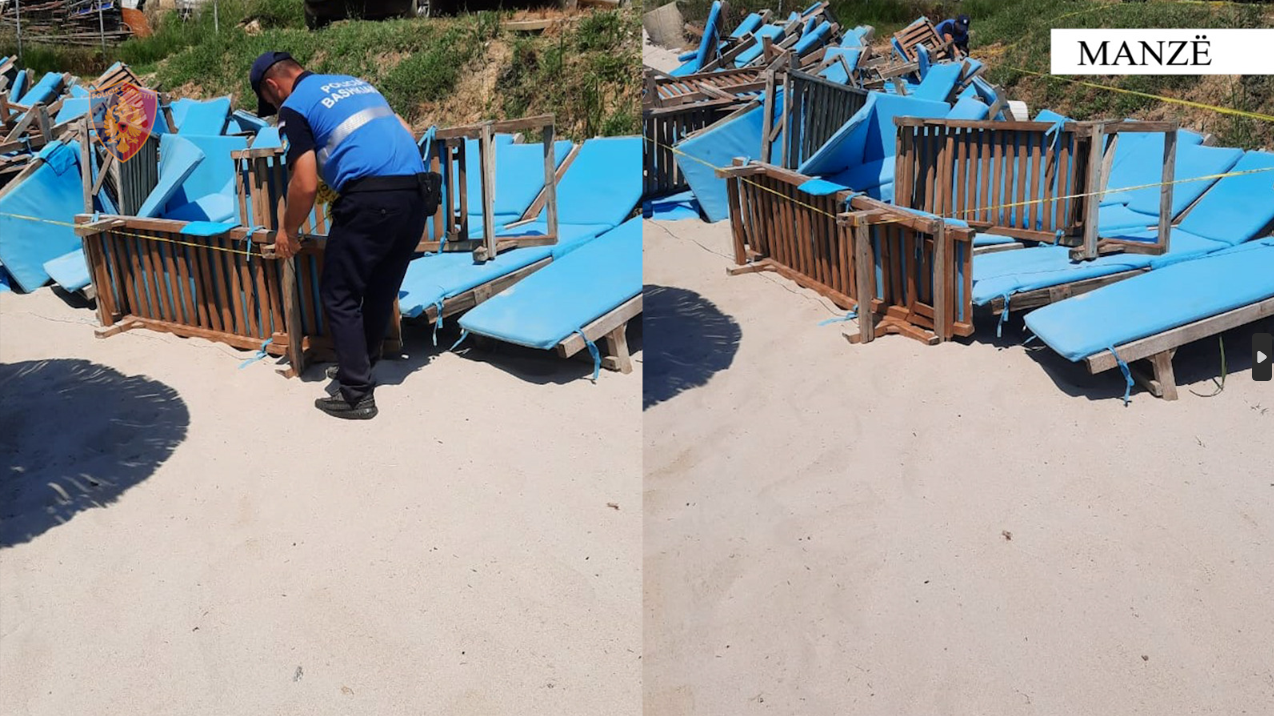 'Plazhi i lirë', sekuestrohen 147 çadra e 294 shezlongë në plazhin “Rëra e Bardhë” 