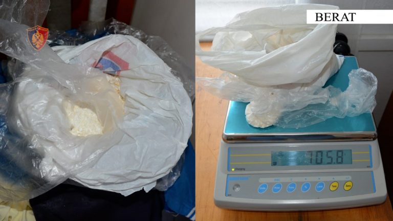 Shiste kokainë në Berat, arrestohet 34-vjeçari, procedohen edhe 4 persona të tjerë
